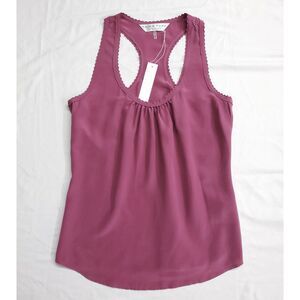 New Women's Trina Turk Rose‎ Silk Racerback Tank Top Scoop Neck Blouse SZ SM